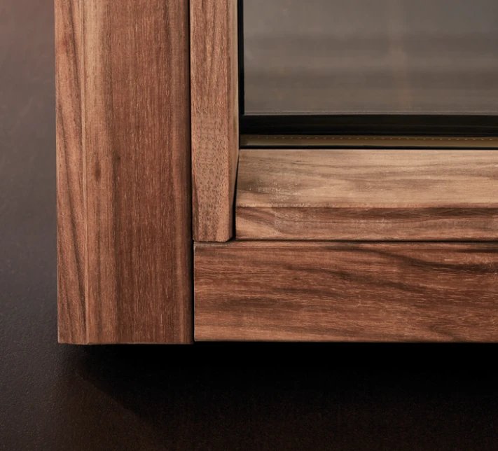Solid walnut frame corner